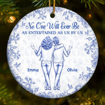 Custom Ceramic Ornament - Personalized Best Friend Christmas Birthday Gifts For Women, Besties, Sisters, BFF - You Make My Days Glow
