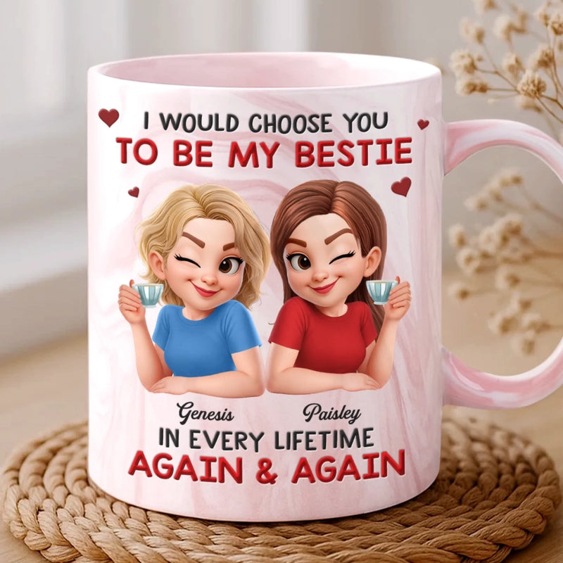 Custom 11oz Pink Marble Mug - Personalized Best Friend Birthday Gifts For Women, Besties, Sisters, BFF - Your Safe Little Hold