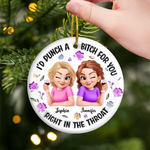 Custom Ceramic Ornament - Personalized Best Friend Birthday Gifts For Women, Besties, Sisters, BFF - Partners In Shine