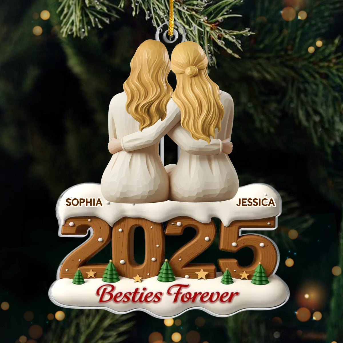 Custom Acrylic Ornament - Personalized Best Friend Christmas Birthday Gifts For Women, Besties, Sisters, BFF - Best Friends, Best Memories