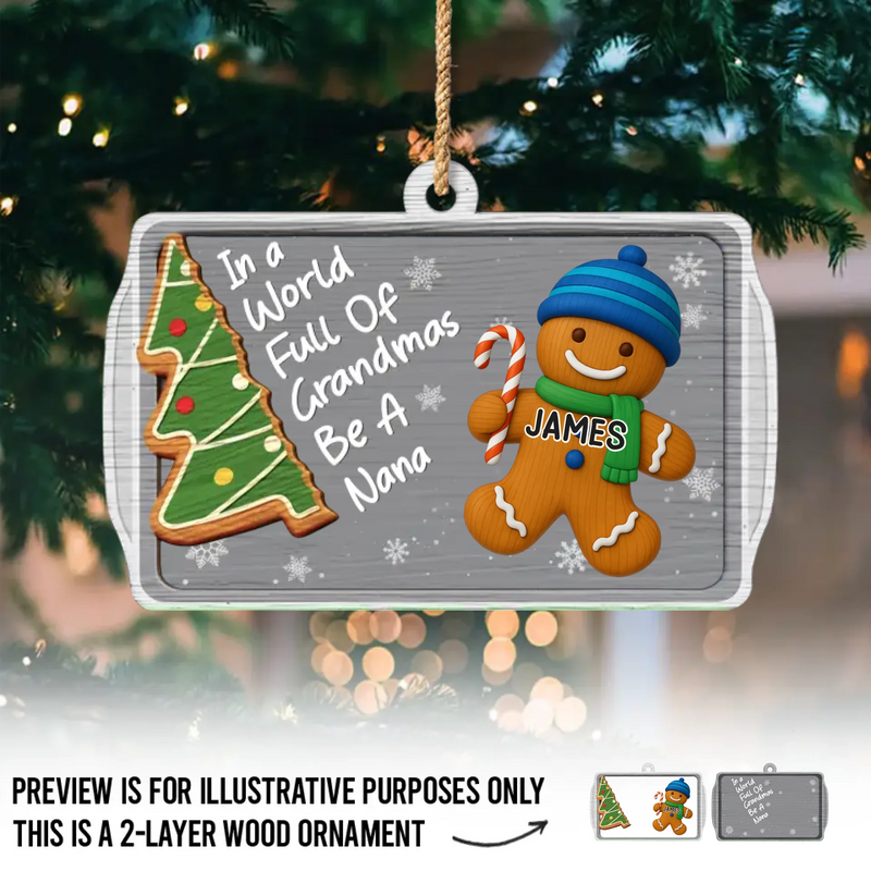 Custom Double Layer Wooden Ornament - Personalized Christmas Birthday Gifts For Mom, Grandma - Together We Make Christmas Magic