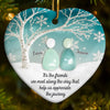 Custom Sea Glass Ceramic Ornament - Personalized Best Friend Christmas Birthday Gifts For Women, Besties, Sisters, BFF, Beach Lovers - Tides Brought Us Together