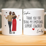 Custom Mug - Personalized Funny Gifts For Coworker, Work Bestie - Running On Caffeine And Gossip