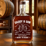 Custom Name Daddy and Son Gifts - Personalized Round Whiskey Bottle