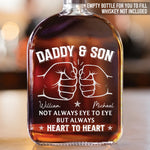 Custom Name Daddy and Son Gifts - Personalized Round Whiskey Bottle