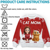 Custom Unisex Ugly Sweatshirt - Personalized  Christmas Birthday Gifts For Cat Lovers, Cat Mom And Dad - Meow And Merry On