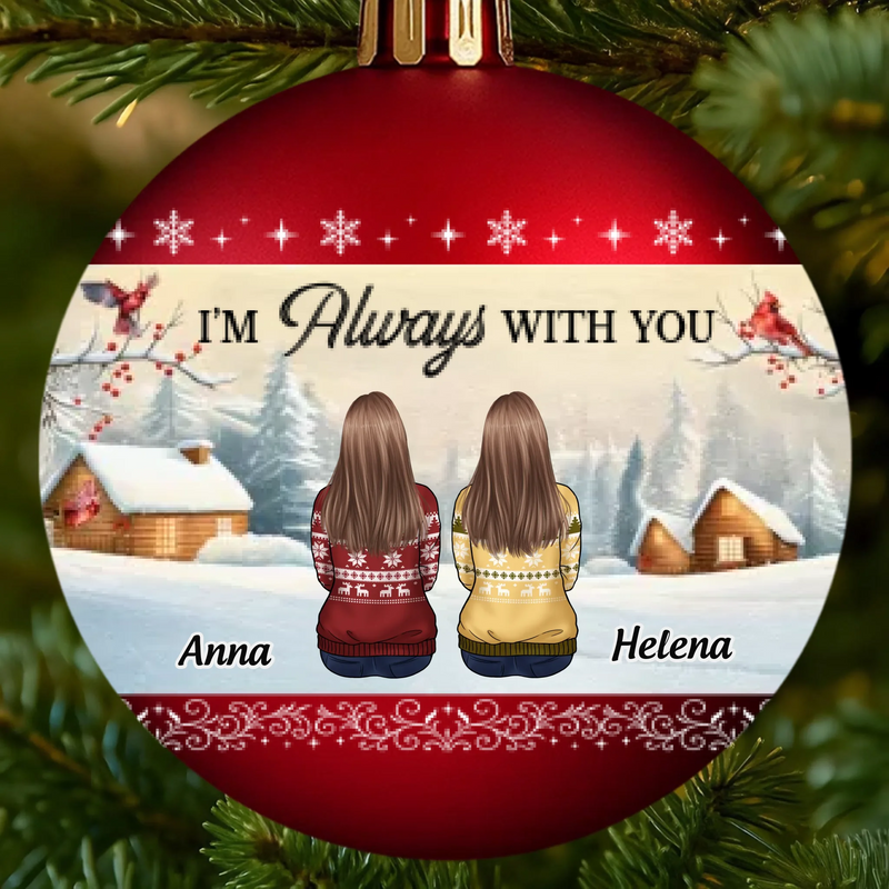 Custom Full Wrap Ball Ornament - Personalized Christmas Memorial Sympathy Gifts For Loss Of Mom, Dad - We Are Always With You