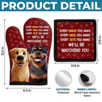 Custom Oven Mitt And Pot Holder Set - Personalized Christmas Birthday Gifts For Mom, Grandma, Dog Cat Lovers - Love Is Furry And Endless