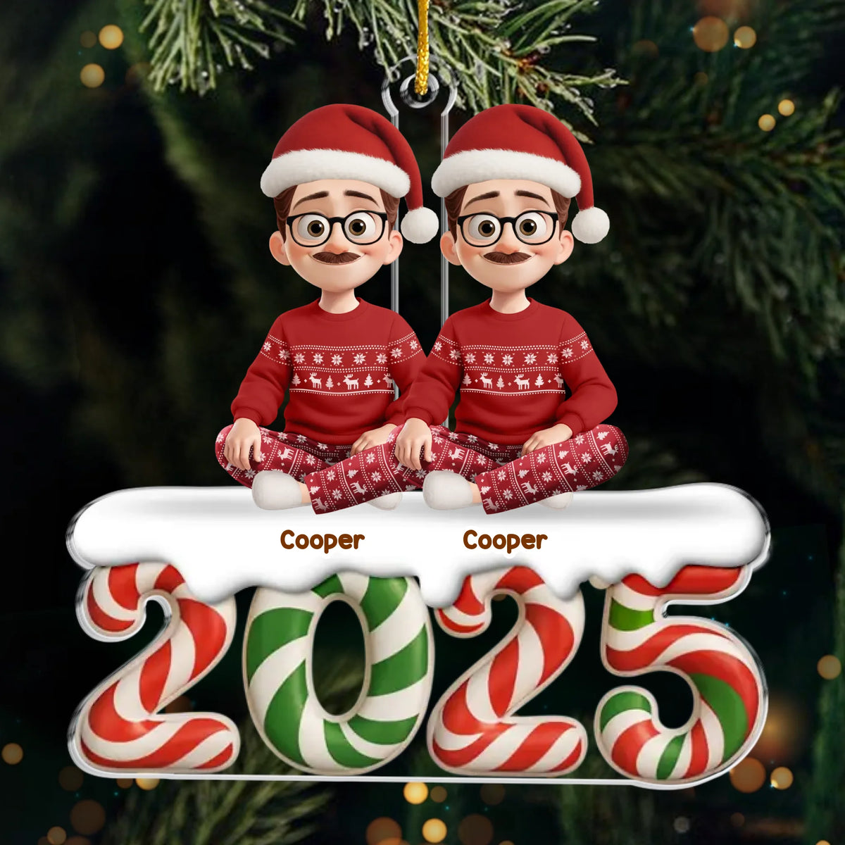 Custom Acrylic Ornament - Personalized Christmas Birthday Gifts For Family, Dog Cat Lovers - Our Cozy Little Crew