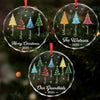 Custom Circle Glass Ornament - Personalized Christmas Birthday Gifts For Mom, Dad, Brother, Sister, Kids - Home Is Merrier With Family