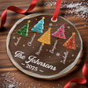 Custom Circle Glass Ornament - Personalized Christmas Birthday Gifts For Mom, Dad, Brother, Sister, Kids - Home Is Merrier With Family