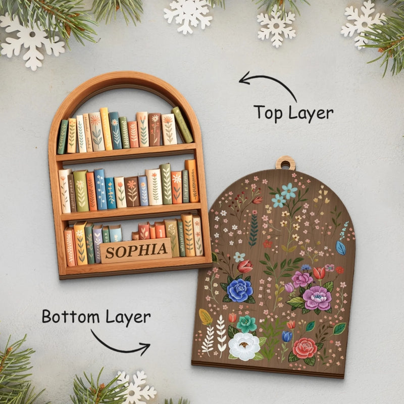 Custom Double Layer Wooden Ornament - Personalized Christmas Bookish Gifts For Book Lovers, Bookworms, Readers - A Library Made Of Memories