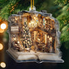 Custom Acrylic Ornament - Personalized Christmas Bookish Gifts For Book Lovers, Bookworms, Readers - Shelves Full Of Dreams And Fairy Lights
