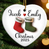 Custom Ceramic Ornament - Personalized Anniversary Christmas Wedding Gifts For Husband And Wife, Him And Her - You Are My Once In A Lifetime