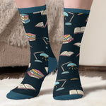 Custom Crew Socks - Personalized Bookish Gifts For Book Lovers, Bookworms, Readers - Leave Me Alone, I’m Bonding With Fiction
