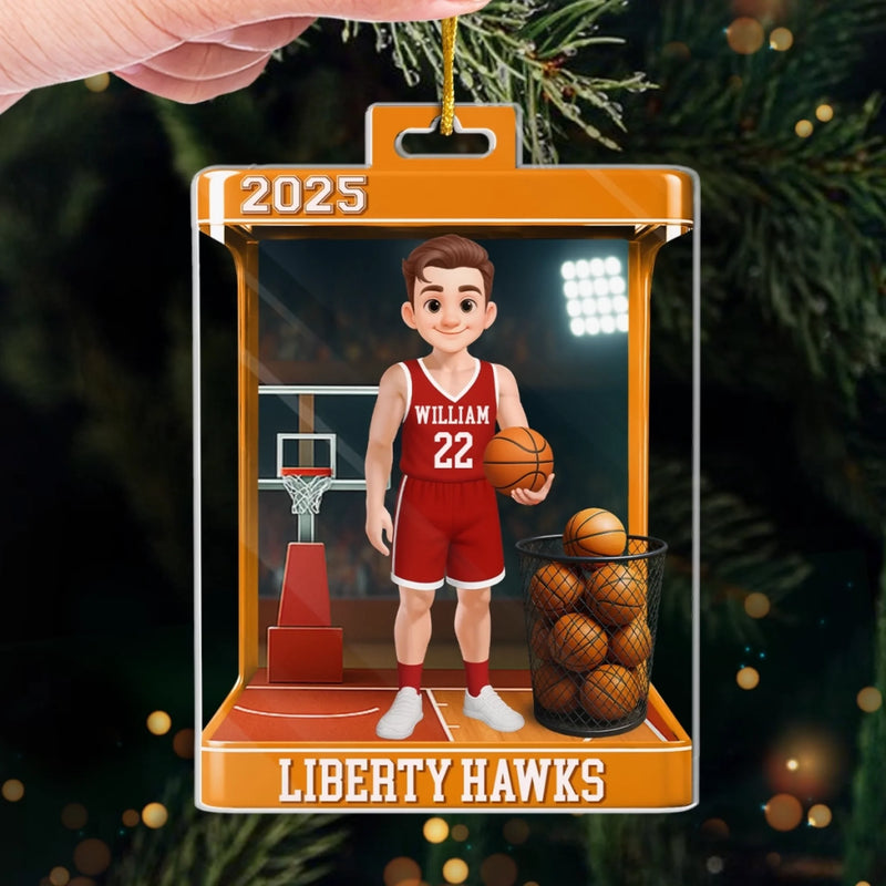 Custom Basketball Acrylic Ornament - Personalized Christmas Birthday Basketball Gifts For Basketball Lovers, Sports Fans, Sports Lovers - Hoop Dreams Come True