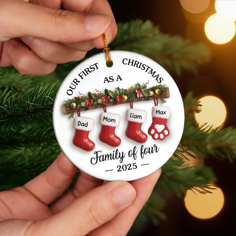 Custom Ceramic Ornament - Personalized Christmas Birthday Gifts For Mom, Dad, Brother, Sister, Kids - The Magic Lives Here