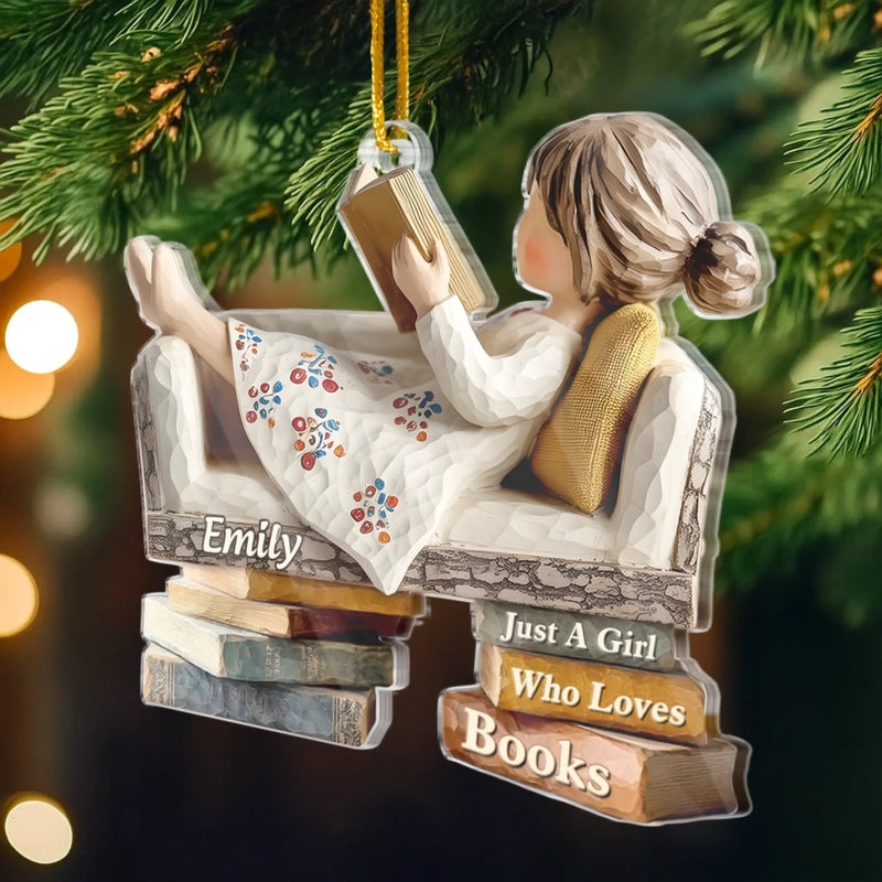 Custom Acrylic Ornament - Personalized Christmas Bookish Gifts For Book Lovers, Bookworms, Readers - Lost In A Good Book