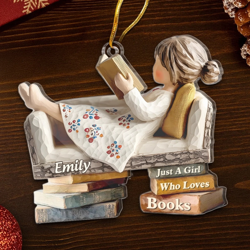 Custom Acrylic Ornament - Personalized Christmas Bookish Gifts For Book Lovers, Bookworms, Readers - Lost In A Good Book