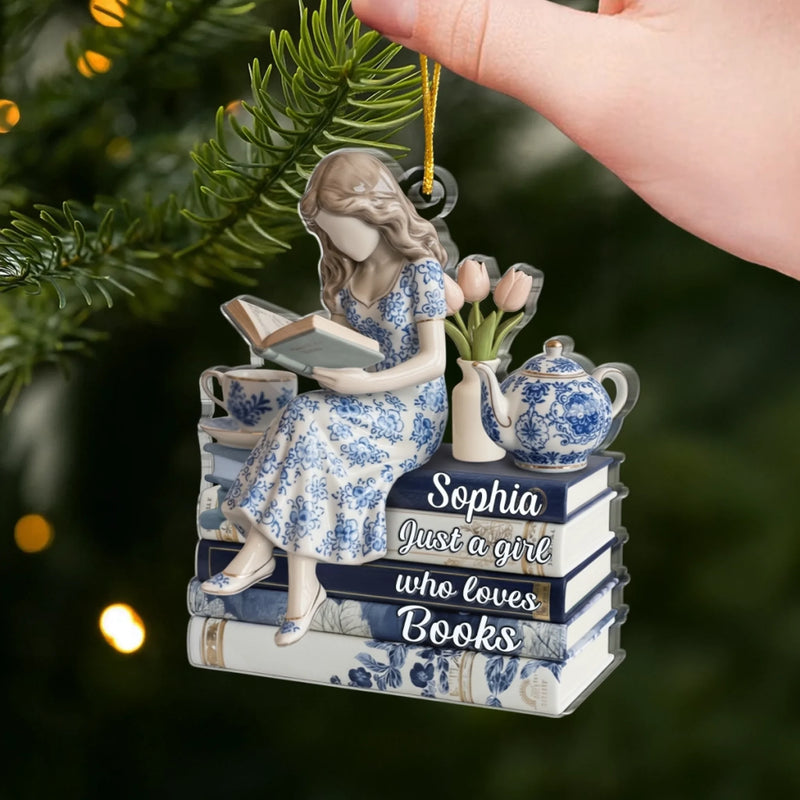 Custom Acrylic Ornament - Personalized Christmas Bookish Gifts For Book Lovers, Bookworms, Readers - Books Are My Love Language