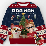 Custom Unisex Ugly Sweatshirt - Personalized  Christmas Birthday Gifts For Dog Lovers, Dog Dad And Mom - Festive Fur And Christmas Cheer