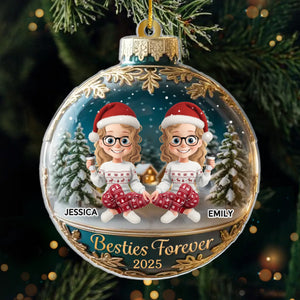 Custom Acrylic Ornament - Personalized Best Friend Christmas Birthday Gifts For Women, Besties, Sisters, BFF - Laughing Through The Holiday Magic