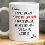 Custom Name Funny Daughter Gifts for Dad - Personalized Mug