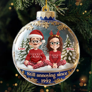 Custom Acrylic Ornament - Personalized Anniversary Christmas Wedding Gifts For Husband And Wife, Him And Her - Our Hearts Sparkle This Season