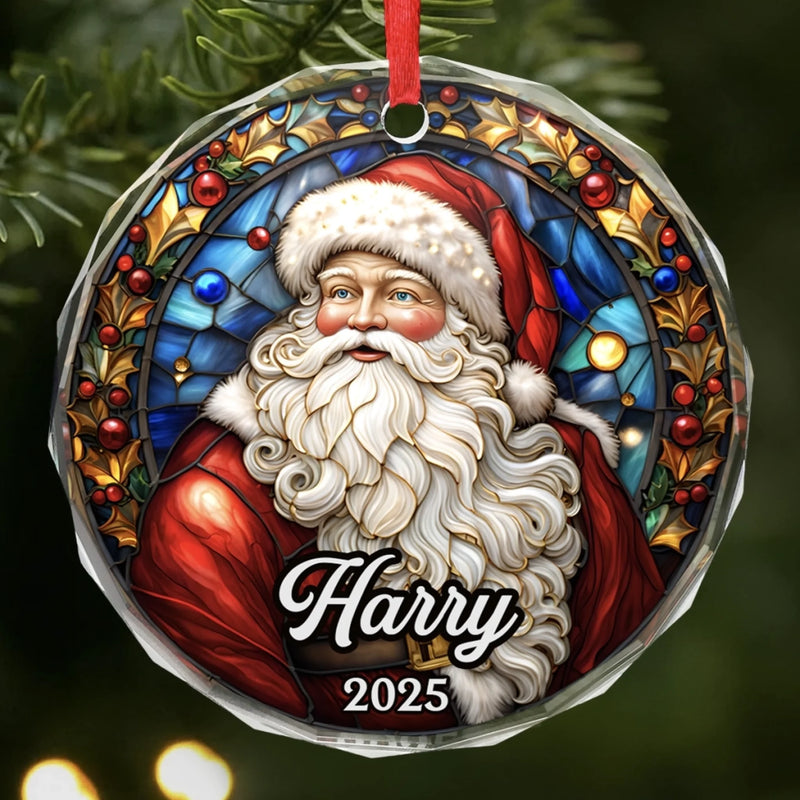Custom Circle Glass Ornament - Personalized Christmas Birthday Gifts For Mom, Dad, Brother, Sister, Kids - Together We Are Home