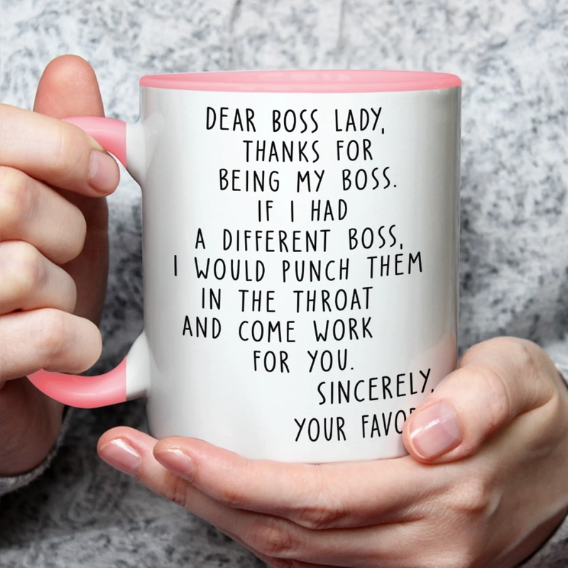 Custom Boss Lady Accent Mug - Personalized Funny Gifts For Coworker, Work Bestie - Another Fine Day Ruined By Work