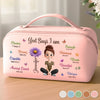 Custom PU Leather Travel Toiletry Bag - Personalized Birthday Gifts For Women, Besties, Sisters, BFF, Yourself - Ready To Go Anywhere