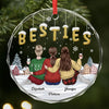 Custom Circle Glass Ornament - Personalized Best Friend Christmas Birthday Gifts For Women, Besties, Sisters, BFF - Crazy Together Since Day One