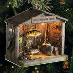 Custom Acrylic Ornament - Personalized Christmas Birthday Fishing Gifts For Fisherman - A Cabin Full Of Calm And Fish Tales