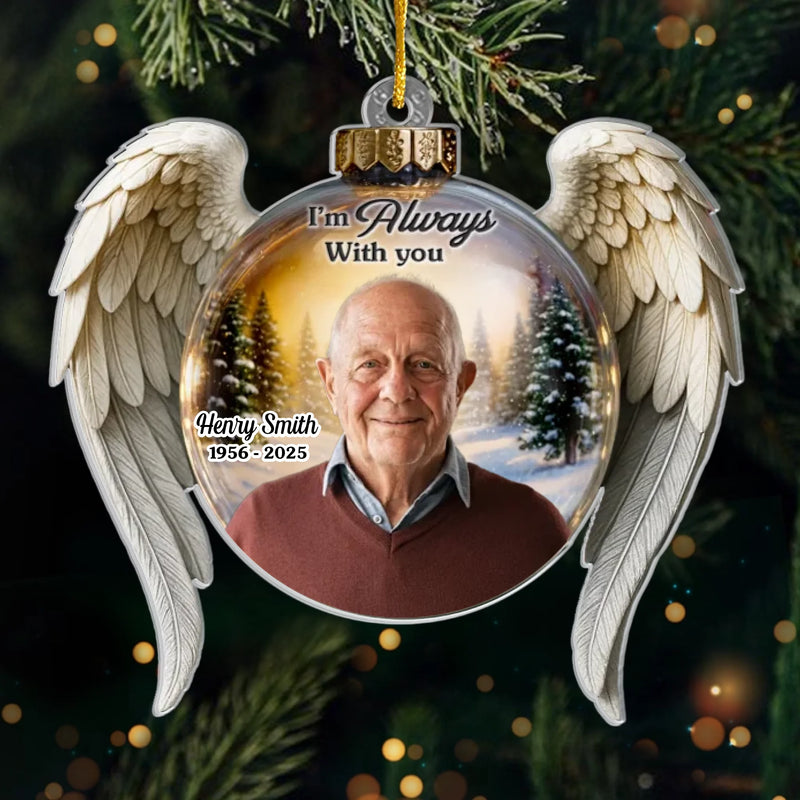 Custom Photo Acrylic Ornament - Personalized Christmas Memorial Sympathy Gifts For Loss Of Mom, Dad - Our Guiding Light At Christmas