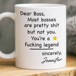 Custom Boss Lady Mug - Personalized Funny Gifts For Coworker, Work Bestie, Boss - Slaying Goals And Taking Names