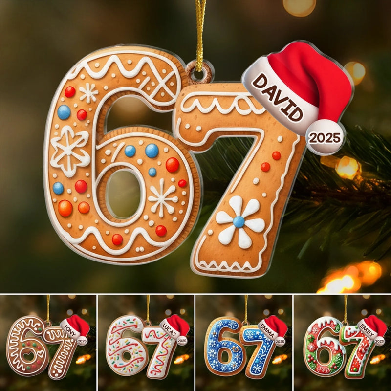 Custom Gingerbread Acrylic Ornament - Personalized Christmas Birthday Gifts For Kids - Baking Memories Since Day One