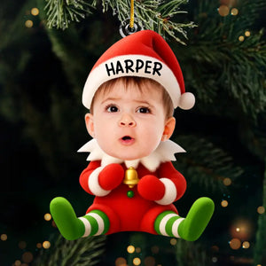 Custom Photo Acrylic Ornament - Personalized Christmas Birthday Gifts For Kids - Christmas Wonder In Tiny Hands