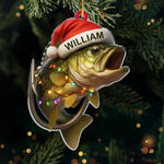 Custom Acrylic Ornament - Personalized Christmas Birthday Fishing Gifts For Fisherman - Deck The Halls With Fishing Tales