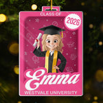 Custom Toy Box Acrylic Ornament - Personalized Christmas Graduation Gifts For Her - Cheers To New Chapters