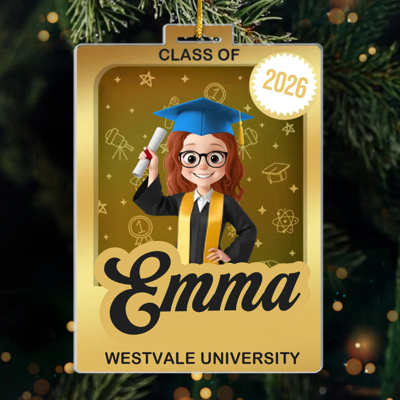 Custom Toy Box Acrylic Ornament - Personalized Christmas Graduation Gifts For Her - Cheers To New Chapters