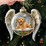 Custom Photo Acrylic Ornament - Personalized Pet Christmas Memorial Sympathy Gifts For Dog Lovers - Forever Cherished In Paw Prints