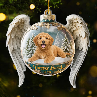 Custom Photo Acrylic Ornament - Personalized Pet Christmas Memorial Sympathy Gifts For Dogs, Cats - Forever Cherished In Paw Prints