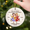 Custom Ceramic Ornament - Personalized Best Friend Christmas Birthday Gifts For Women, Besties, Sisters, BFF - Laughing Through The Holiday Magic
