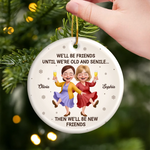 Custom Name Best Friend Christmas Gifts for Women - Personalized Ceramic Ornament
