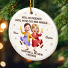 Custom Ceramic Ornament - Personalized Best Friend Christmas Birthday Gifts For Women, Besties, Sisters, BFF - Laughing Through The Holiday Magic