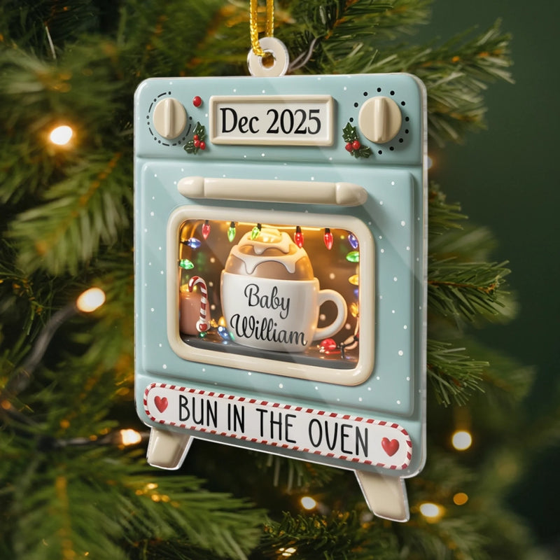 Custom Acrylic Ornament - Personalized  Christmas Baby Shower, Gender Reveal Gifts For New Moms, New Dads, New Parents - Welcome To Your Little World