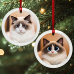 Custom Photo Lenticular Crystal Ornament - Personalized Christmas Birthday Gifts For Dog Cat Lovers, Dog Dad And Mom, Cat Owners - Furry Friends, Festive Hearts