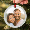Custom Photo Lenticular Crystal Ornament - Personalized Anniversary Christmas Wedding Gifts For Husband And Wife, Him And Her - Wrapped In You