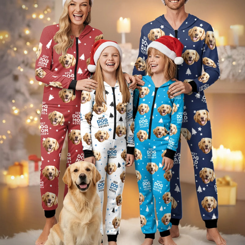 Custom Photo Adult Onesie - Personalized Christmas Birthday Gifts For Dog Lovers, Dog Moms - Best Dog Mom Vibes Only