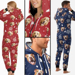 Custom Photo Adult Onesie - Personalized Christmas Birthday Gifts For Dog Lovers, Dog Moms - Best Dog Mom Vibes Only